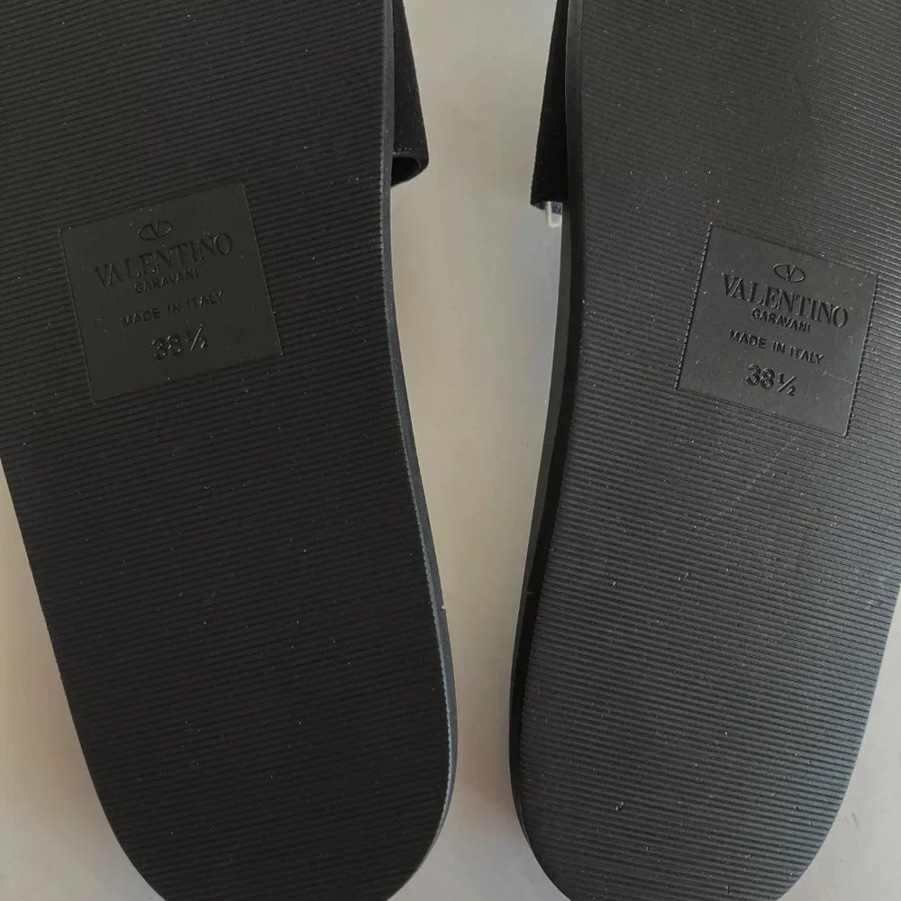 NEW VALENTINO GARAVANI Chain Slide Sandal, Black, EU 38.5 - Picture 15 of 16